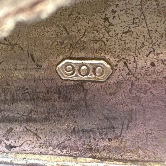 VTG 900 Silver Blue Morpho Butterfly Wings Hand Painted Tropical Scene Bracelet - Picture 8 of 12